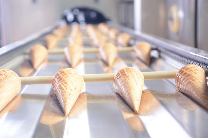 Automatic Commercial Ice Cream Cone Machine With 5 - 6 Gas Consumption / Hour