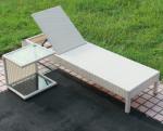 Outdoor garden wicker furniture sunbed PE Rattan beach chair Chaise lounge chair