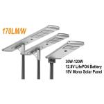 High Lumens Solar Powered Outdoor Street Lights 170lm/w 60W SMD IP65 For Road