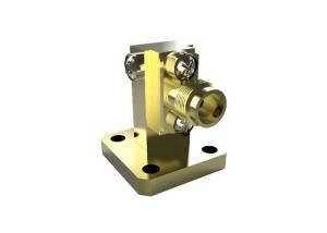 Quality 40GHz Waveguide To Coaxial Adapter WR28 K 2.92mm Brass Material Right Angle wholesale