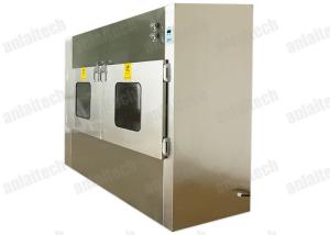 Quality SUS201 HEPA Laminar Flow Pass Boxes SS Lab 10W 254nm Air Shower For Clean Room wholesale
