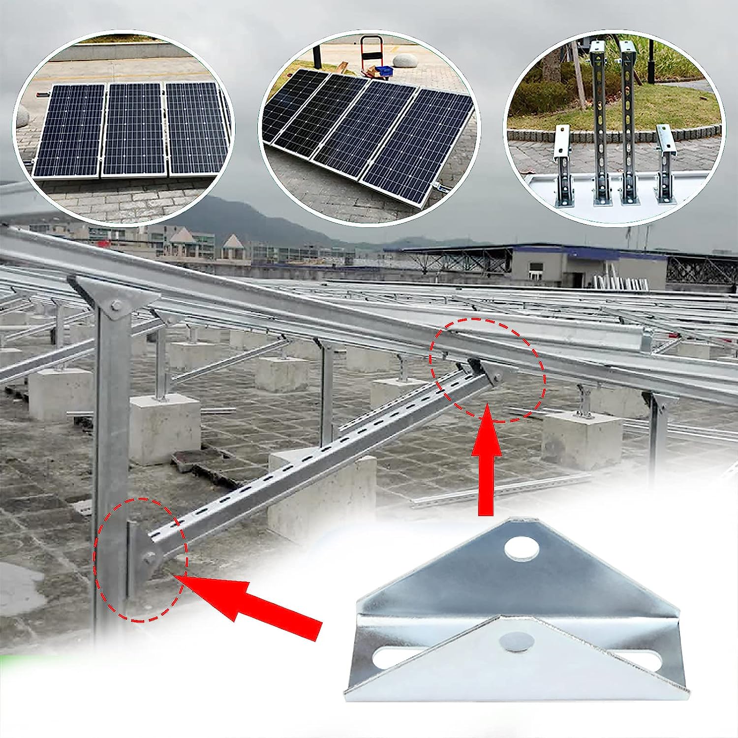 Adjustable Carbon Steel Plating Roof Rack Mounting Brackets for Heavy Duty Roof Panels