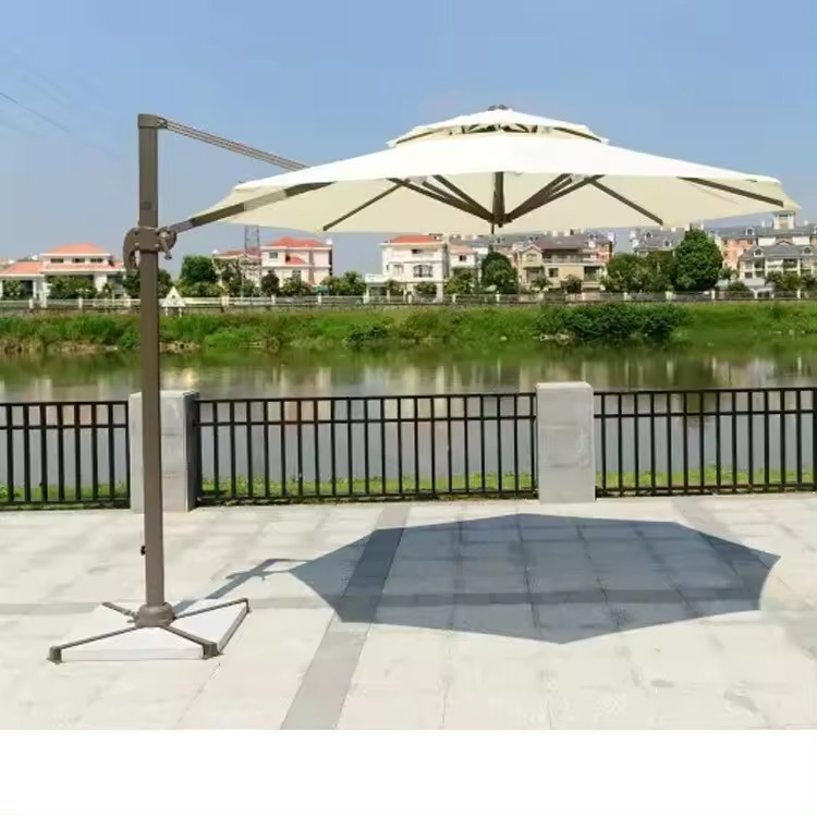 3 Meters Outdoor Patio Garden Terrace Sun Umbrella featuring Round Design for san-15