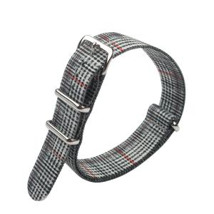 Quality Grid Pattern Nylon Strap Watch Bands , 22mm Velcro Watch Band wholesale