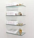 Polished Edge Tempered Glass Bathroom Shelves for Slat Wall Display Customized