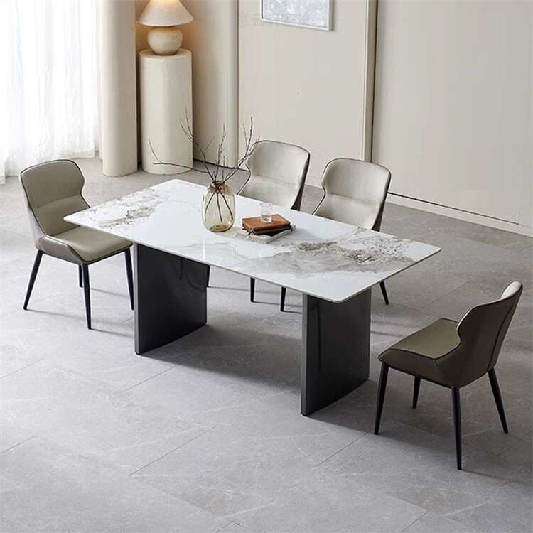 Dining Table Set With Sintered Stone Table Top marble Dining Tables And Chairs Set