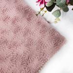 Pink Polyester Faux Fur Fabric Knitted 58 / 60 '' For Clothing Flower Rabbit