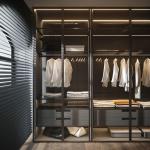 YALIG American Style Wooden Wardrobe Cabinet with Modern Glass Door Design NO