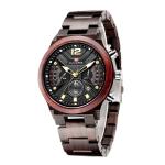 48mm Case Adult Wood Chronograph Quartz Watch