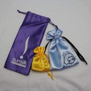 Quality Satin Type Drawstring Jewelry Bag , Thick Satin Cotton Womens Drawstring Bag wholesale
