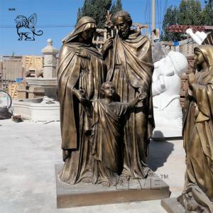 Quality Brass Holy Family Statue Bronze Sculpture Life Size Metal Christian Religious Classical Decoration Church wholesale