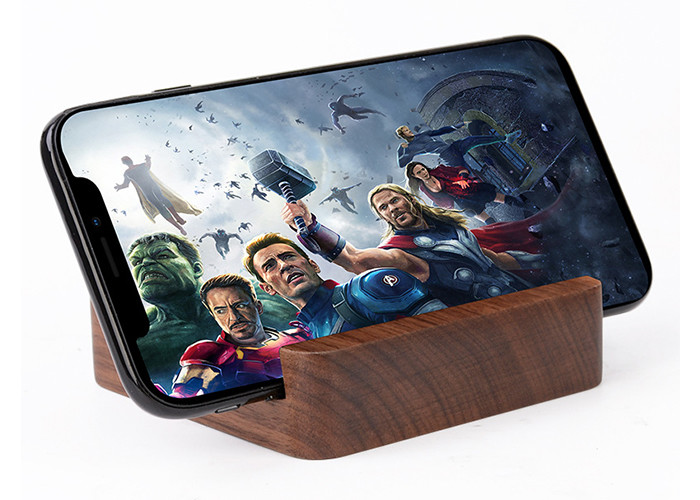 5200mAh Wooden Power Bank , Wireless Charging Bank With Holder Function