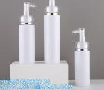 Shampoo Pump Bottle, Luxury Silver Cosmetic Packaging Face Cream Serum Essence