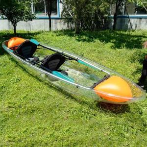 Quality Smooth Surface Glass Bottom Canoe , Whitewater Sit On Top Surf Kayak For Couple wholesale