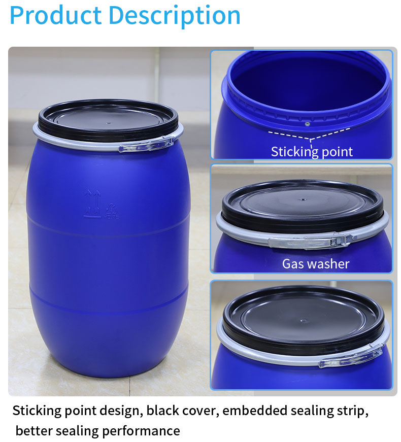 Liquid Transportation Chemical Blue HDPE Plastic Container Drum 160 Litre