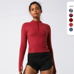 Half Zipper Womens Horse Riding Base Layer Quick Dry Long Sleeve Equestrian Tops