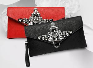 Quality Ladies Crystal Clutch Bag Evening Wedding Rhinestone Silver Purse Chain Cross Body Bag wholesale