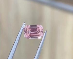 Quality High Clarity VS1 Symmetrical Pink Emerald Cut Diamond Lab Grown wholesale