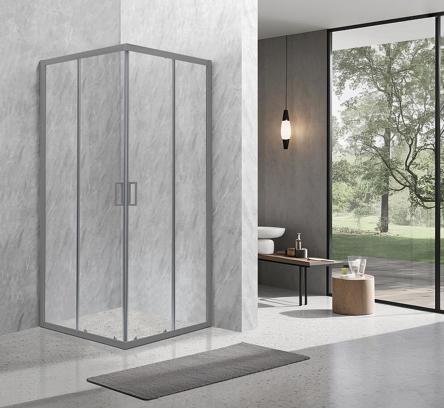 Sliding Opening European Shower Enclosure With Alum Frame And 5/6mm Tempered Glass