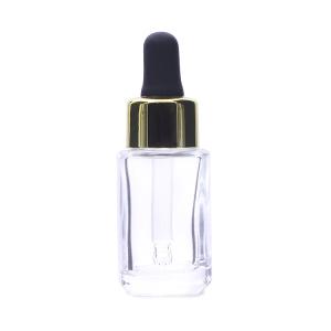 Quality Skin Care Serum Dropper Bottles Empty Square 20ml Clear Color wholesale