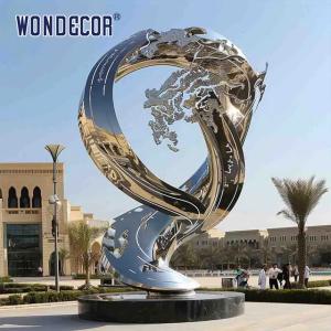 Quality Large outdoor square forged metal modern irregular geometric stainless steel sculpture wholesale