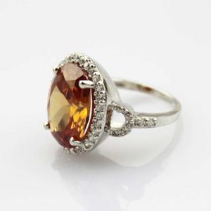 Quality 925 Silver 11mmx15mm Oval Champagne Citrine Ring Gemstone Jewelelry (R0090) wholesale