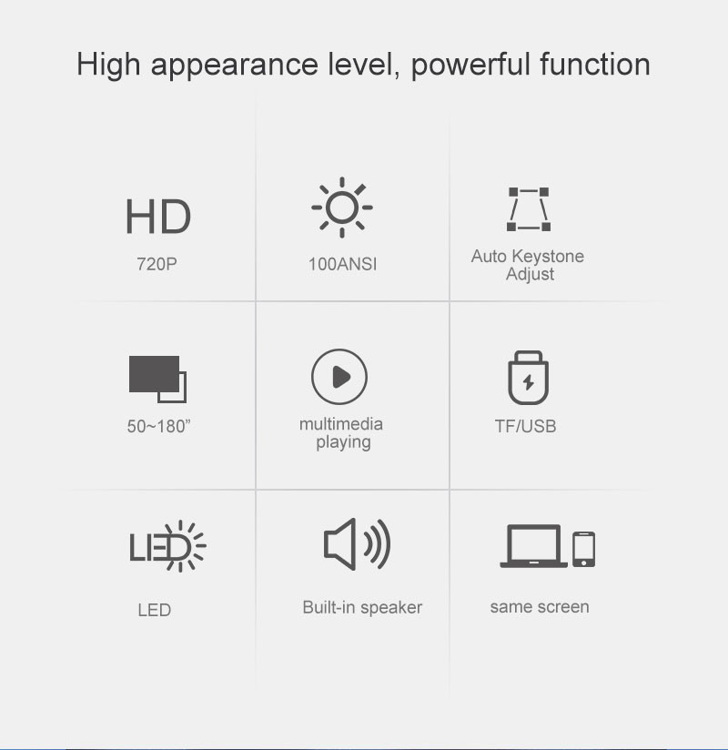 Smart Lighting LCD LED Projector Wireless Updated Video Native 4K Digital Home Movie