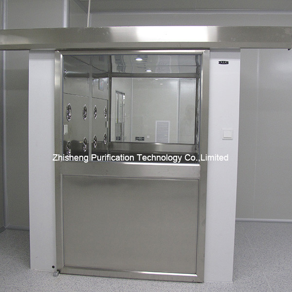 Single Leaf Stainless steel 304 Auto Sliding Doors Air Shower tunnel for materials in clean room