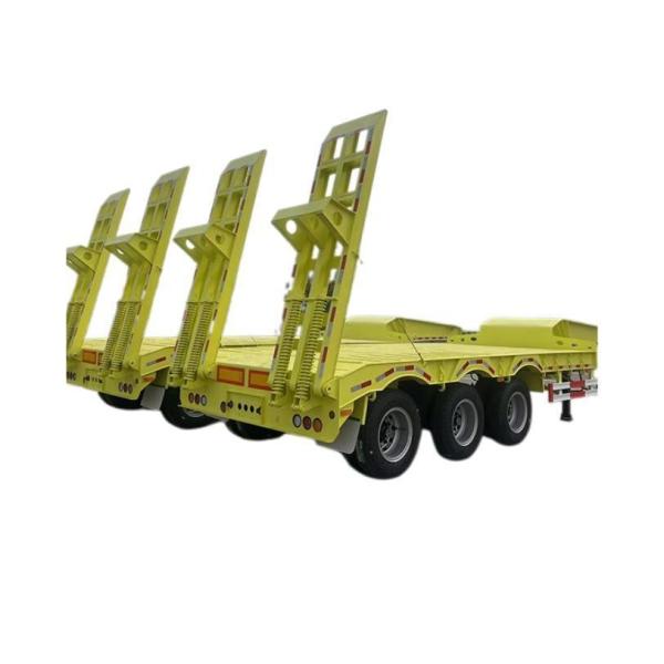 Hard Wood Floor Low Bed Deck Transport Excavator Semi Trailer with Relay Valve