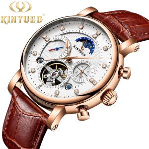 Quality luxury Mens Mechanical Watches Moon Phase With Diamond Crystal wholesale