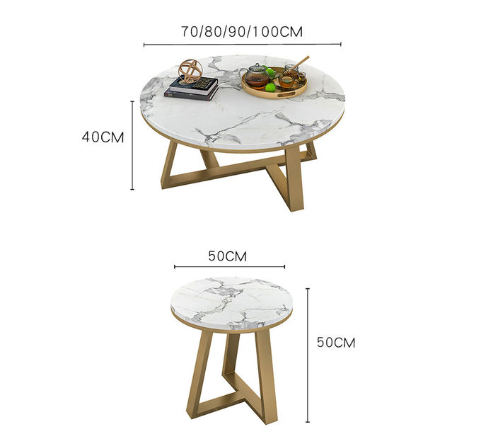 Custom Made Nordic Marble Modern Simple Living Room Round Size Tea Table
