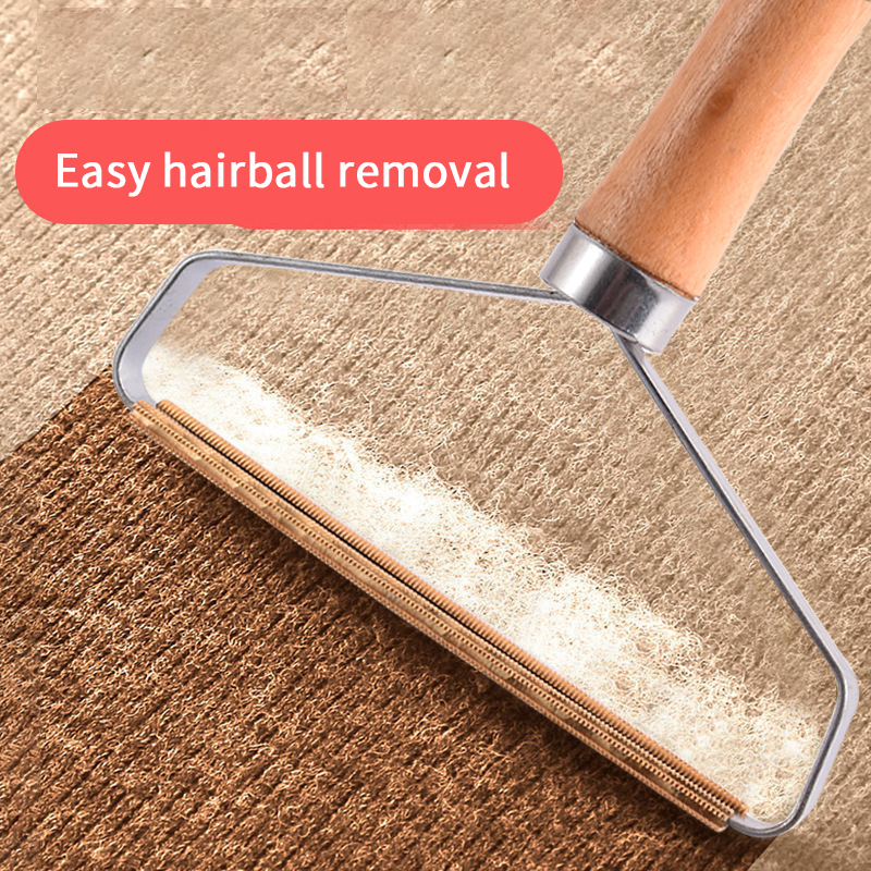 Pet Hair Remover Brush Wooden Handle Grooming Products Stainless Steel Cleaning Dog Cat