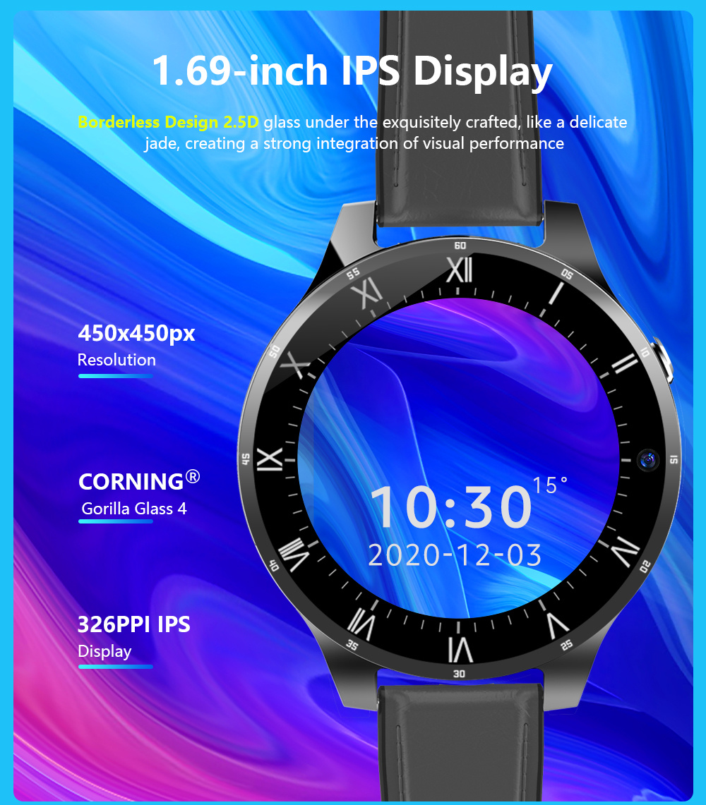 2022 Hot Sale 1.69inch IPS 400*400 Screen Pedometer Heart Rate Measurement M10 4G Smart Watch