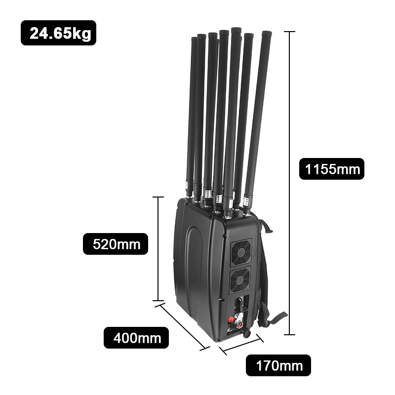 10 Band Waterproof Anti Drone Frequency Blocker Interference Jamming Backpack