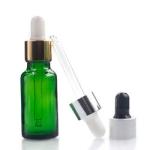 Round ODM Green Essential Oil Bottles 20ml Dropper Bottles