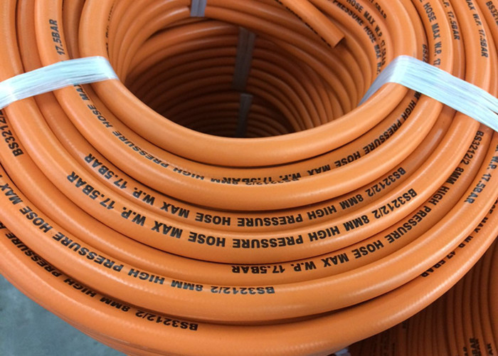BS3212/2 Standard 5 / 16" Inch High Pressure Gas Hose , Lpg Gas Tube Orange Color