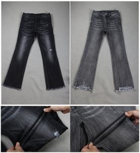 Quality Cotton Power Stretch Dark Black Jeans Denim Fabric For Skinny Leggings Women Men wholesale