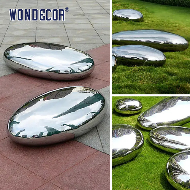 Geometry Cobble Stainless Steel Garden Sculptures 3 Dimensional