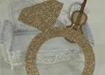 Glitter Paperboard Ring Glitter Paper Letters Gold Color For Birthday Cake Decor