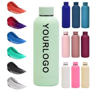 Quality Touch Rubber Paint Double Wall Vacuum Flask Tumbler 500ml Stainless Steel Water Bottles wholesale