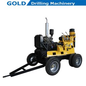 Quality Trailer Mounted Hydraulic Feeding Spindle Rotary Drilling Water Well Drilling Rig wholesale