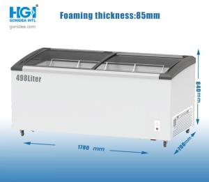 Quality Sliding Glass 498 Liter Frost Free Chest Deep Freezer With Lock OEM SASO wholesale