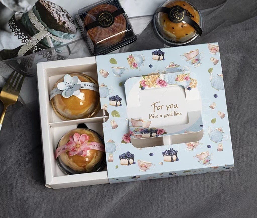 20x14x6cm Biodegradable Food Container Paper Box Mooncake Paper Box With Lid