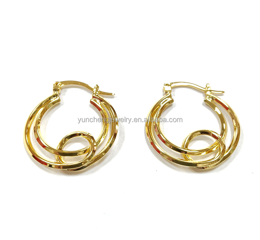 ODM Copper Alloy Medium Hoop Earrings 14k Gold Hoop Earrings Medium