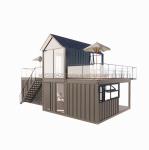 Bathroom Steel Structure Container Villa House for 4 bedrooms and 1 garage in
