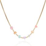 Custom Name Necklace Individual Letters Enamel Personalized Gold Necklace
