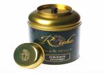 Double Lids Empty Round Metal Tea Tins