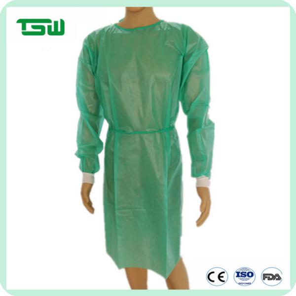 Cheap Laboratory cleanroom PP / SMS Disposable Isolation Gowns for sale