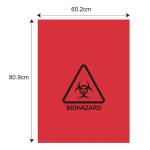 Custom Autoclave ISO9001 Red Medical Waste Bags 65MIC LDPE HDPE