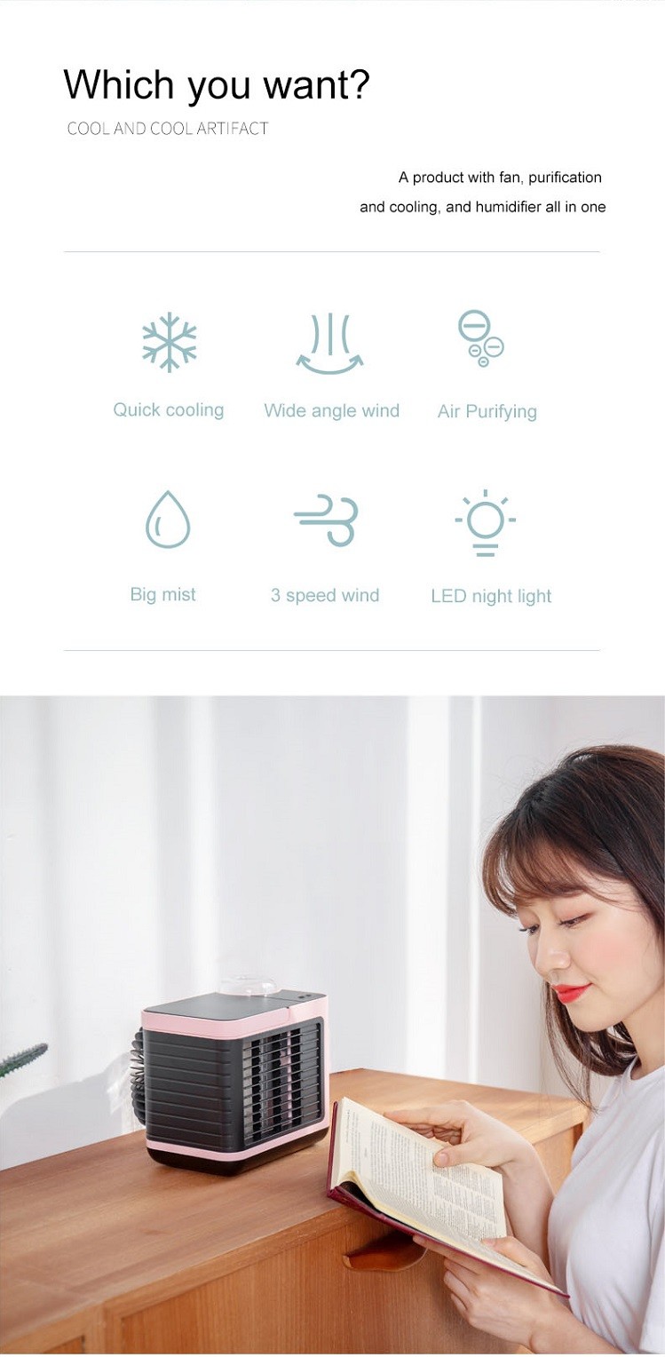 Mini Air Conditioner Portable Air Cooling Fan Office Air Humidifier For Home